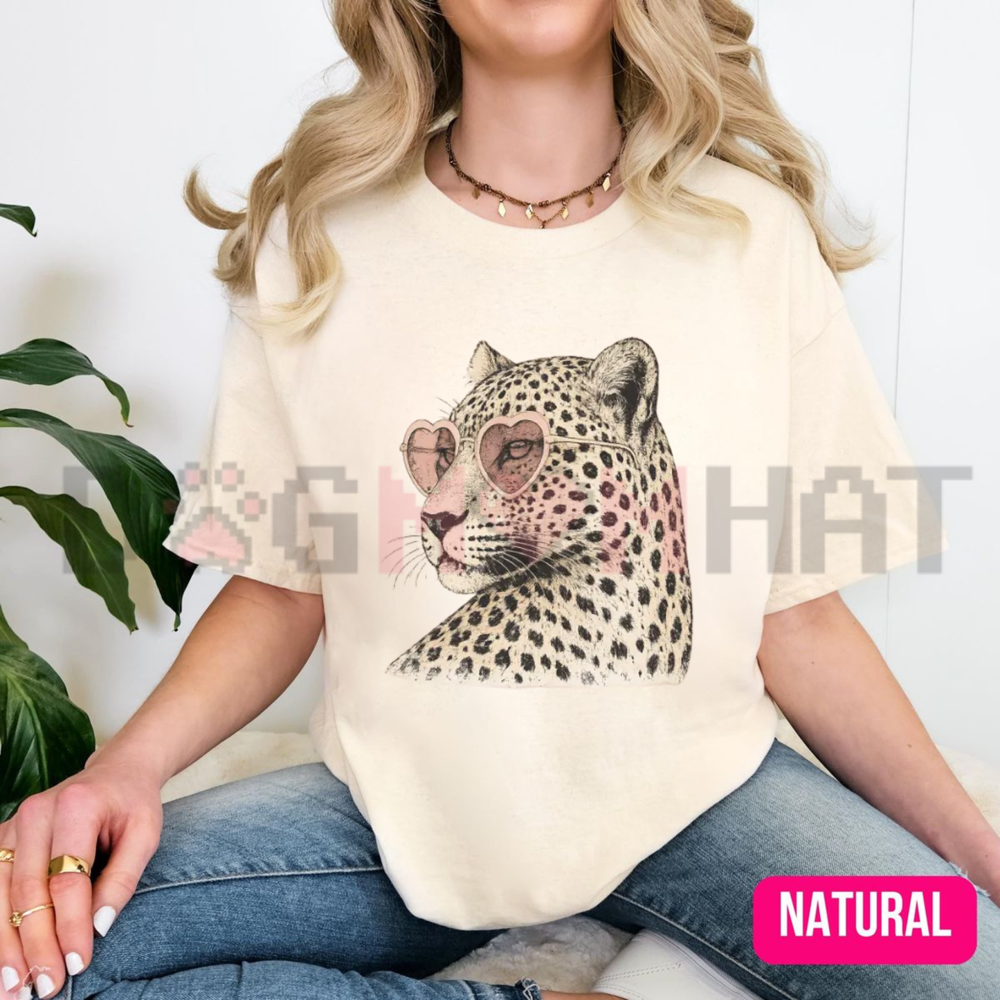 Vintage "Unbothered" Leopard Graphic T-Shirt