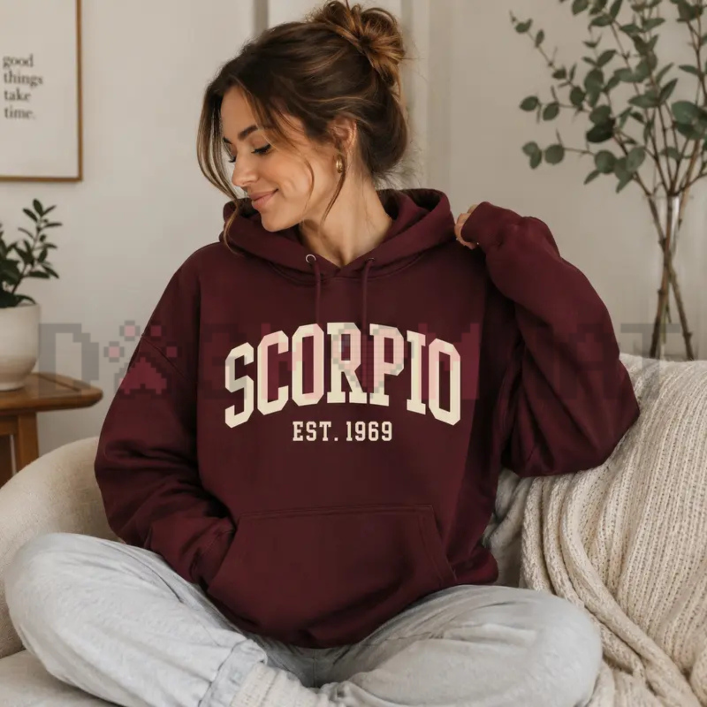 Minimalist Zodiac Sign EST Year Hoodie - Vintage College Astrology Soft Cotton Unisex Birthday Gift Pullover Sweatshirt