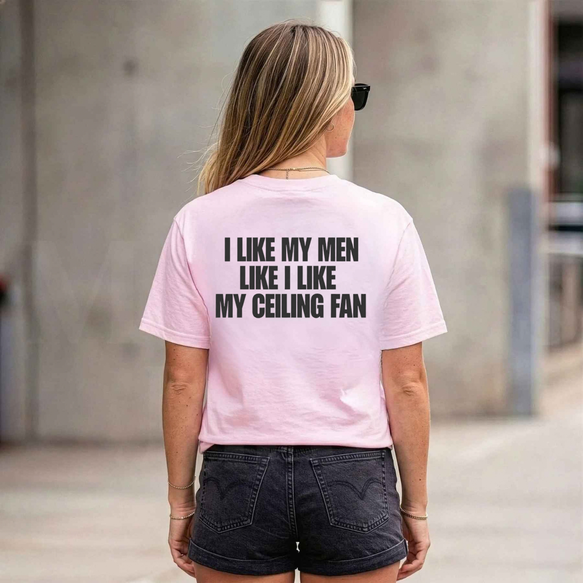 I Like My Men Like I Like My Ceiling Fan Funny Quote Graphic T-Shirt