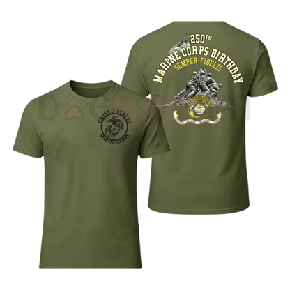 250th USMC Birthday T-Shirt – Marine Corps Anniversary Tee