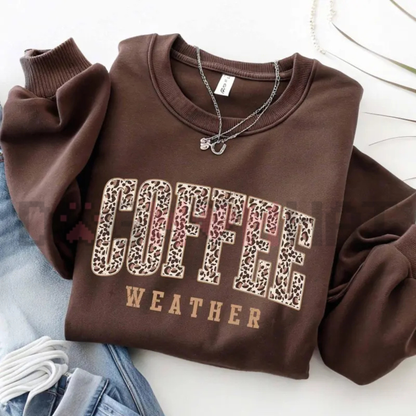 Retro Coffee Weather Sweatshirt - Fall Pumpkin Spice & Coffee Lover Pullover