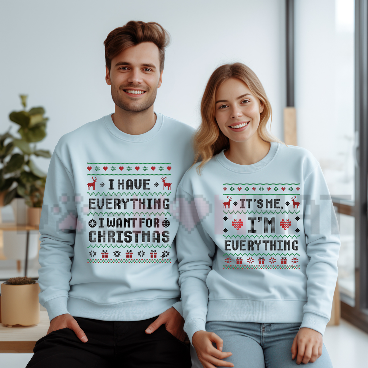 Funny Santa Couples Christmas Graphic Sweatshirt