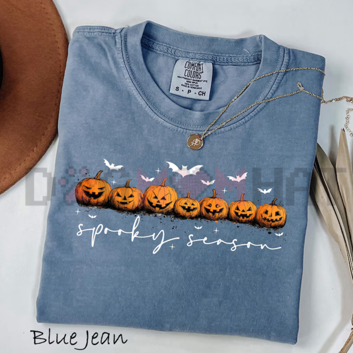 Comfort Colors® Spooky Season Pumpkins Halloween T-Shirt - Ghost Bat Graphic Tee
