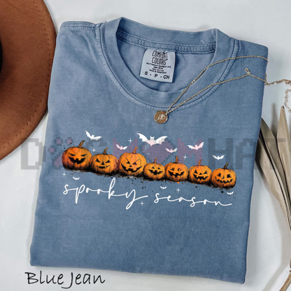 Comfort Colors® Spooky Season Pumpkins Halloween T-Shirt - Ghost Bat Graphic Tee
