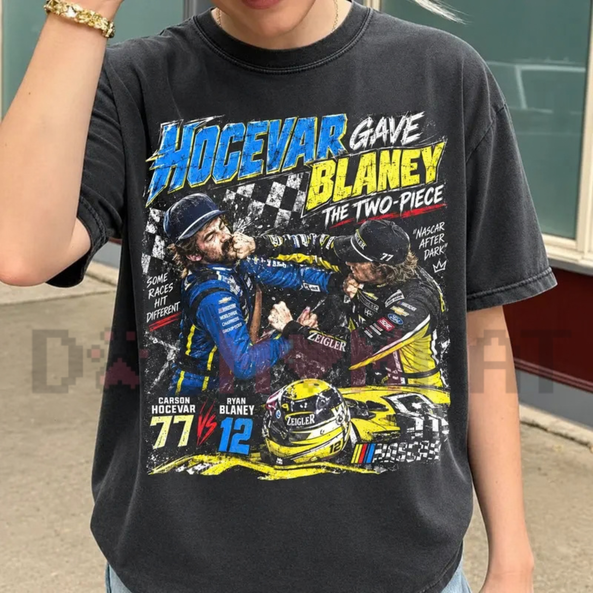 "Ryan Blaney vs Carson Hocevar Track Rivalry" Racing Graphic T-Shirt