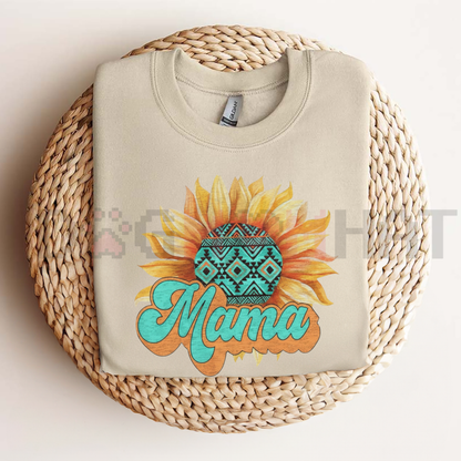 Mama Sunflowers Shirt – Cute Motherhood Graphic Tee & Mother's Day Gift
