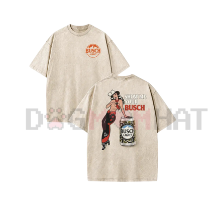 Nocturnal Saloon Pin-Up Cowgirl Graphic Tee - Vintage Acid Wash Y2K Dive Bar Shirt