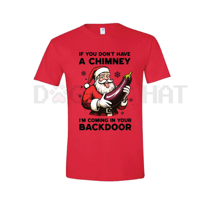 Backdoor Santa Christmas Joke T-Shirt – Naughty Holiday Slogan Tee