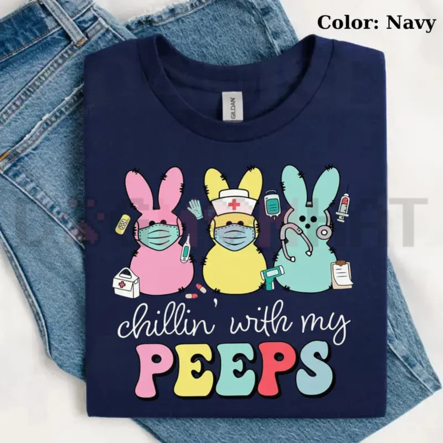 "Chillin' With My Peeps" Nurse Easter Sweatshirt