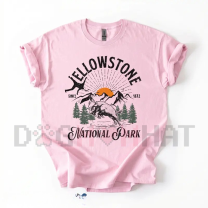 Vintage Yellowstone Bison Graphic Tee - Matching Coastal & Mountain Family Camp Shirt