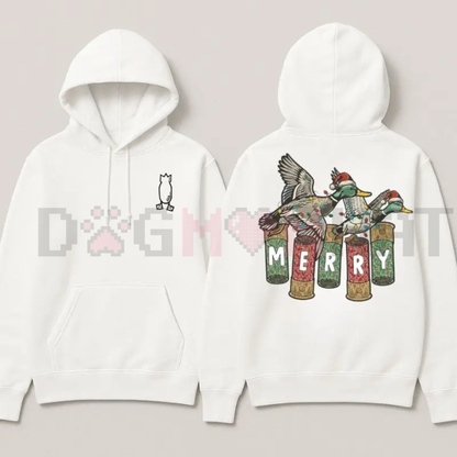 Merry Duck Hoodie – Christmas Waterfowl Graphic Hoodie