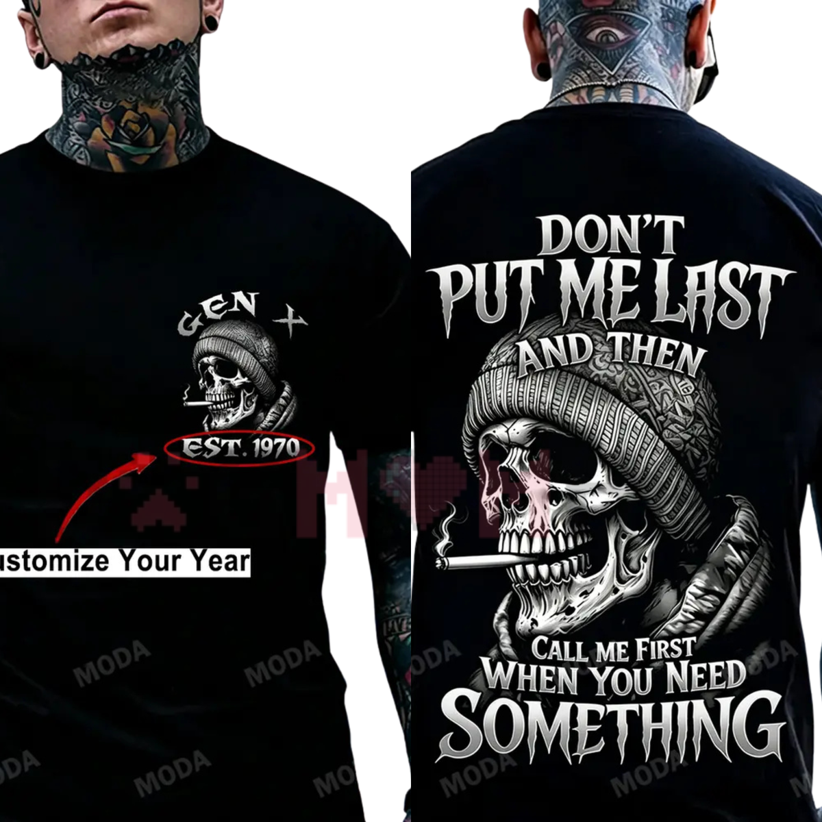 Chaosmoda "Generation X Don't Put Me Last" Custom Year Skull T-Shirt