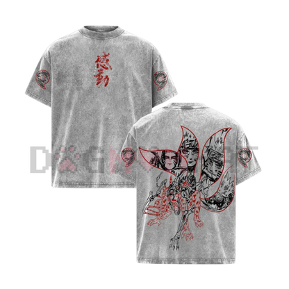 Naruto Kurama Sharingan T-Shirt – Vintage Oversized Anime Streetwear Tee