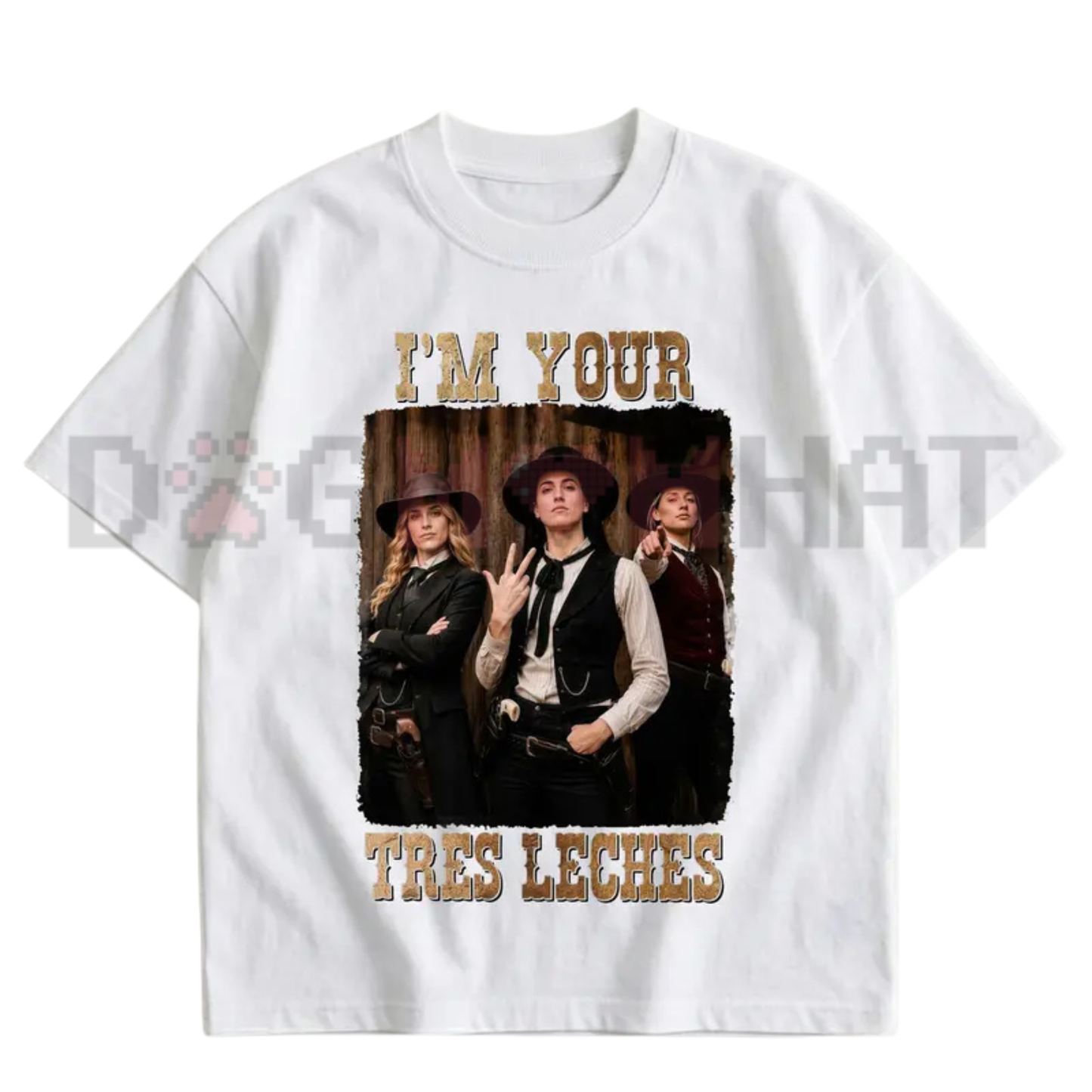 Tres Leches Trio Western Hoop Graphic Tee - Funny Indiana Women's Basketball Fan Cotton Shirt