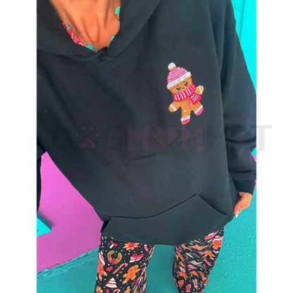 Kawaii Gingerbread Embroidered Christmas Hoodie