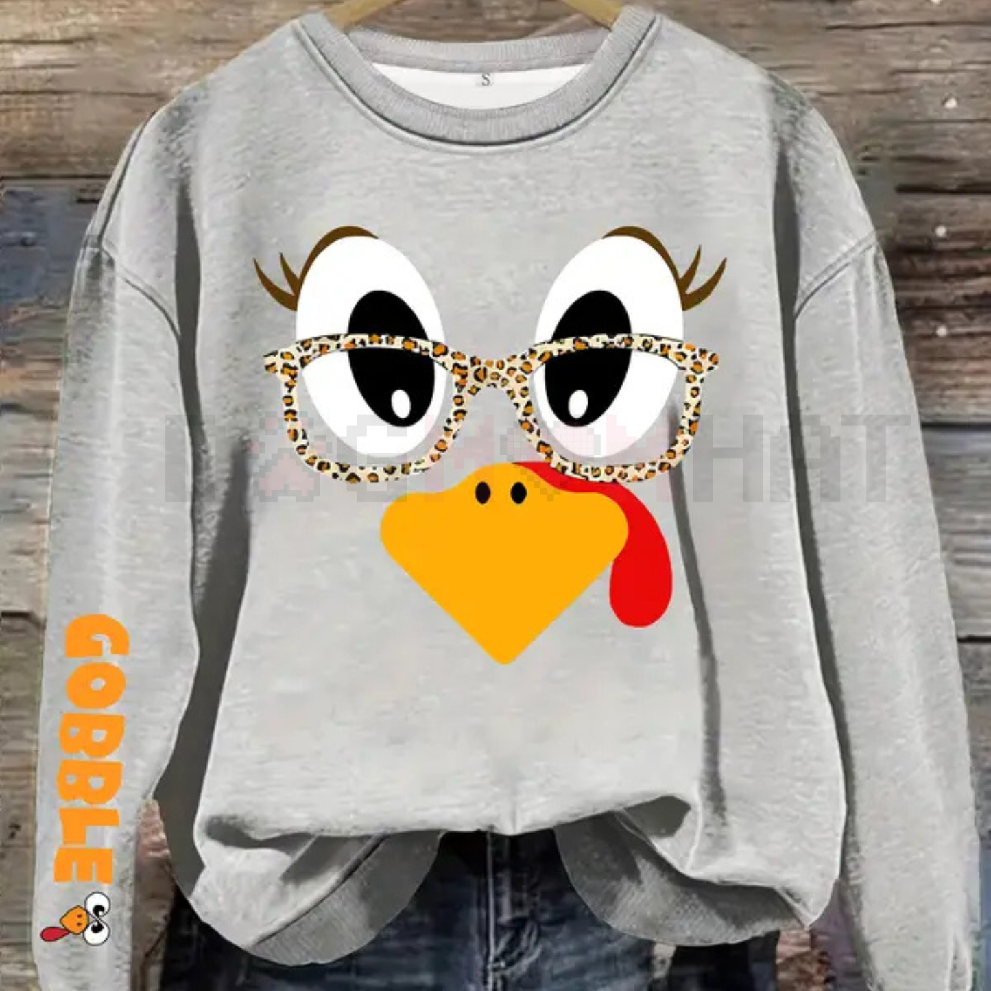 Women's Casual Thanksgiving Turkey Print Pullover Sweater