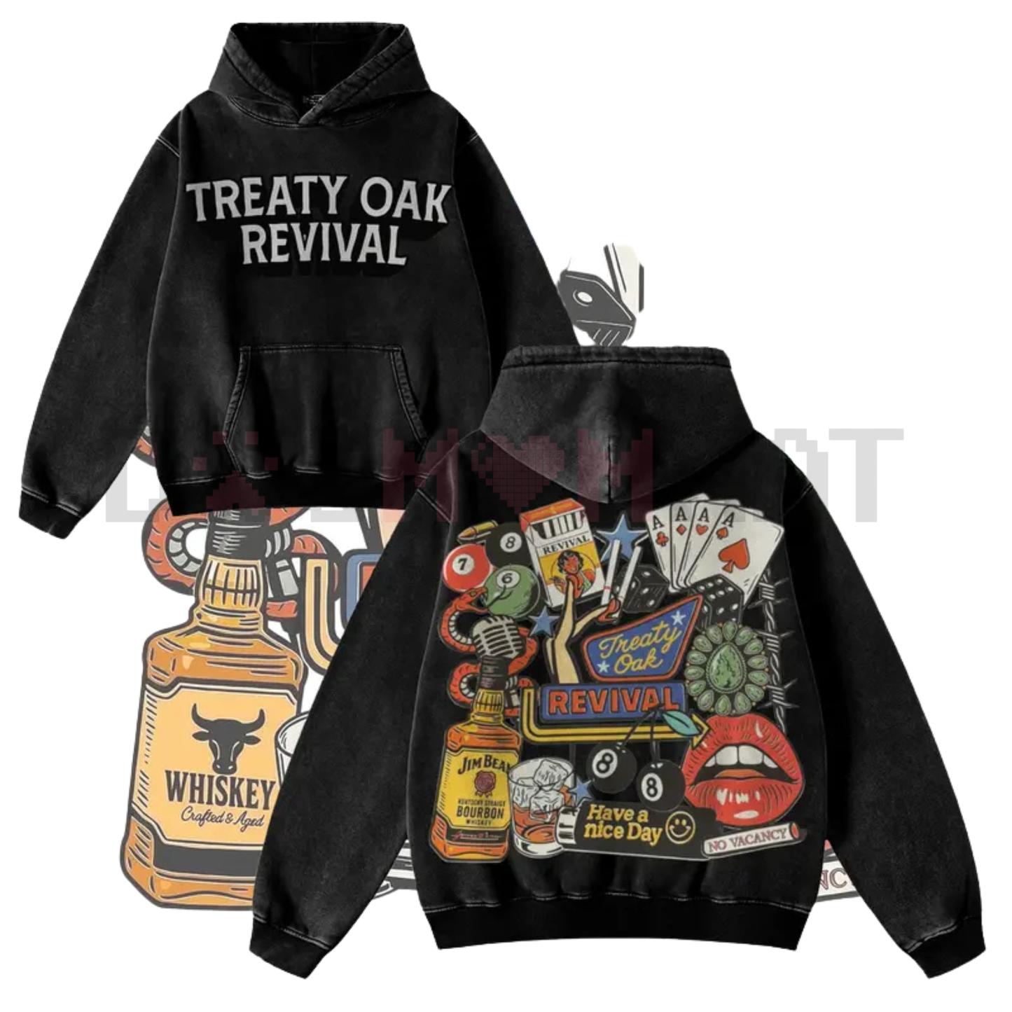 Retro Treaty Oak Revival Western Hoodie