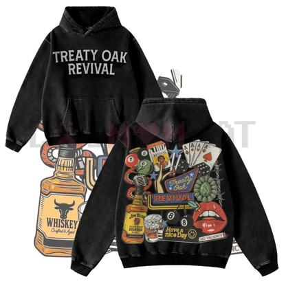 Retro Treaty Oak Revival Western Hoodie