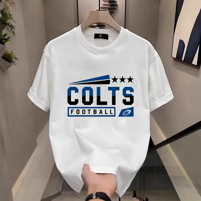 Mens Three Star Football Graphic Crew Neck T-Shirt - DTG Printed Gameday Short Sleeve Apparel
