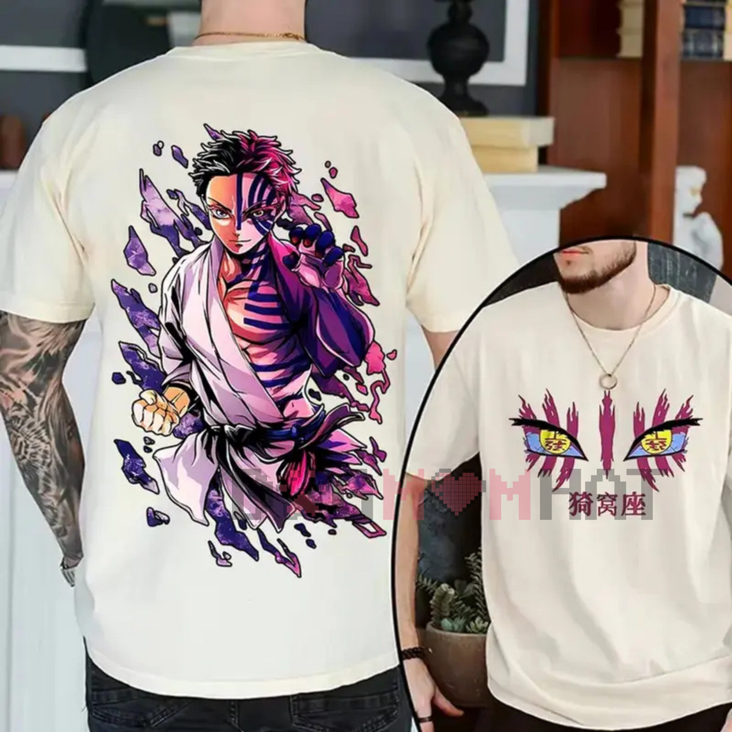 Akaza Demon Slayer T-Shirt – Anime Manga Color Shirt, Kimetsu No Yaiba Fan, Unisex Short Sleeve Tee