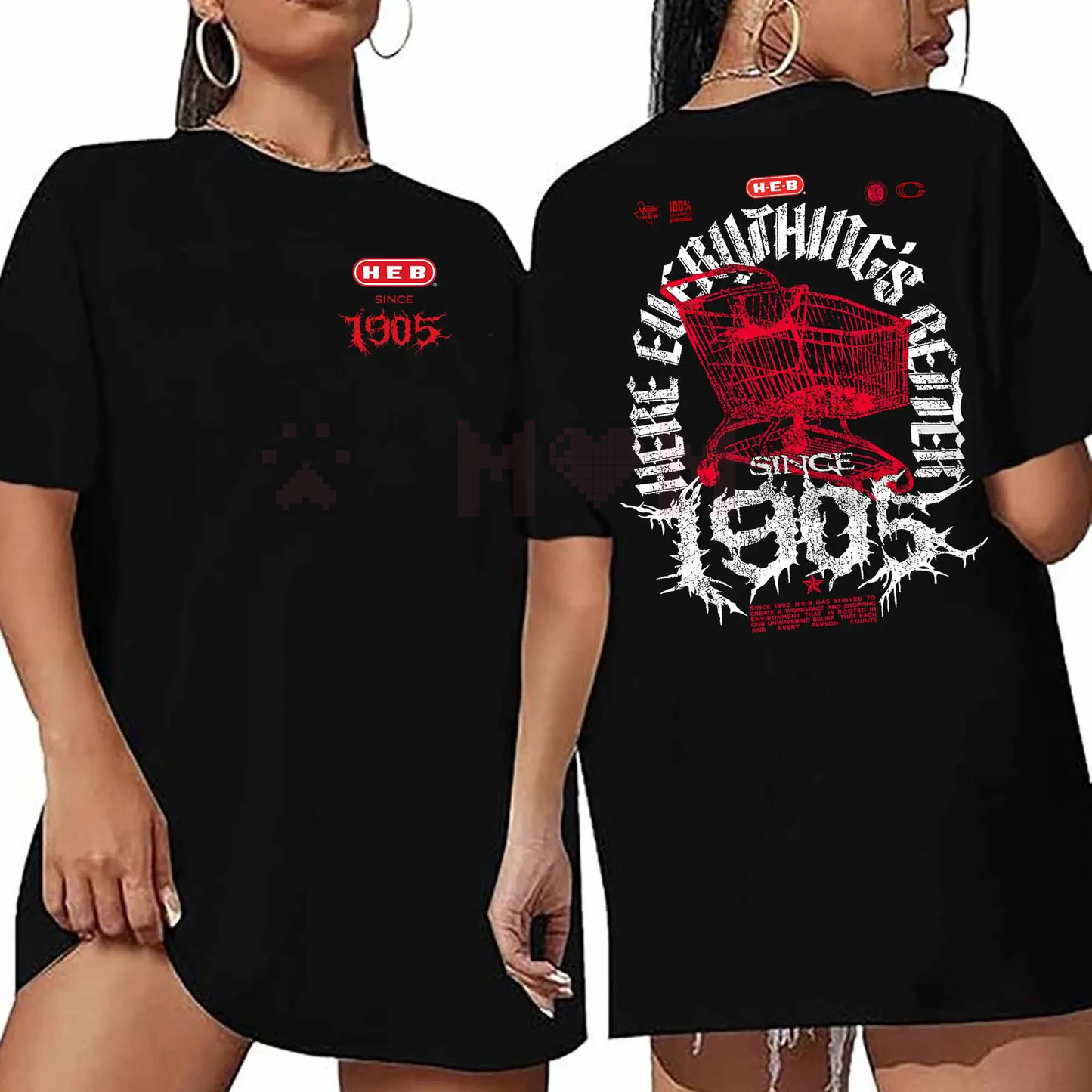 Vintage Metal Rock Since 1905 T-Shirt – Funny 2 Side Print Retro Graphic Tee
