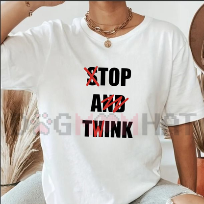 Stop and Think Funny Sarcastic Graphic T-Shirt