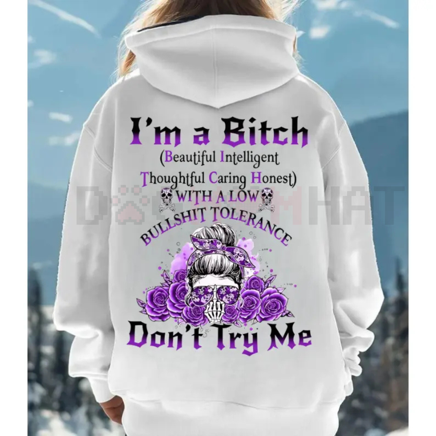 Edgy Gen X Flower Skull All Over Print Hoodie