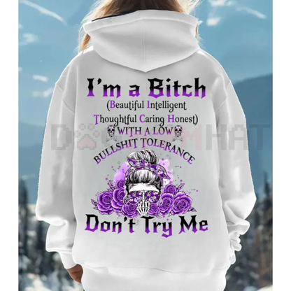 Edgy Gen X Flower Skull All Over Print Hoodie