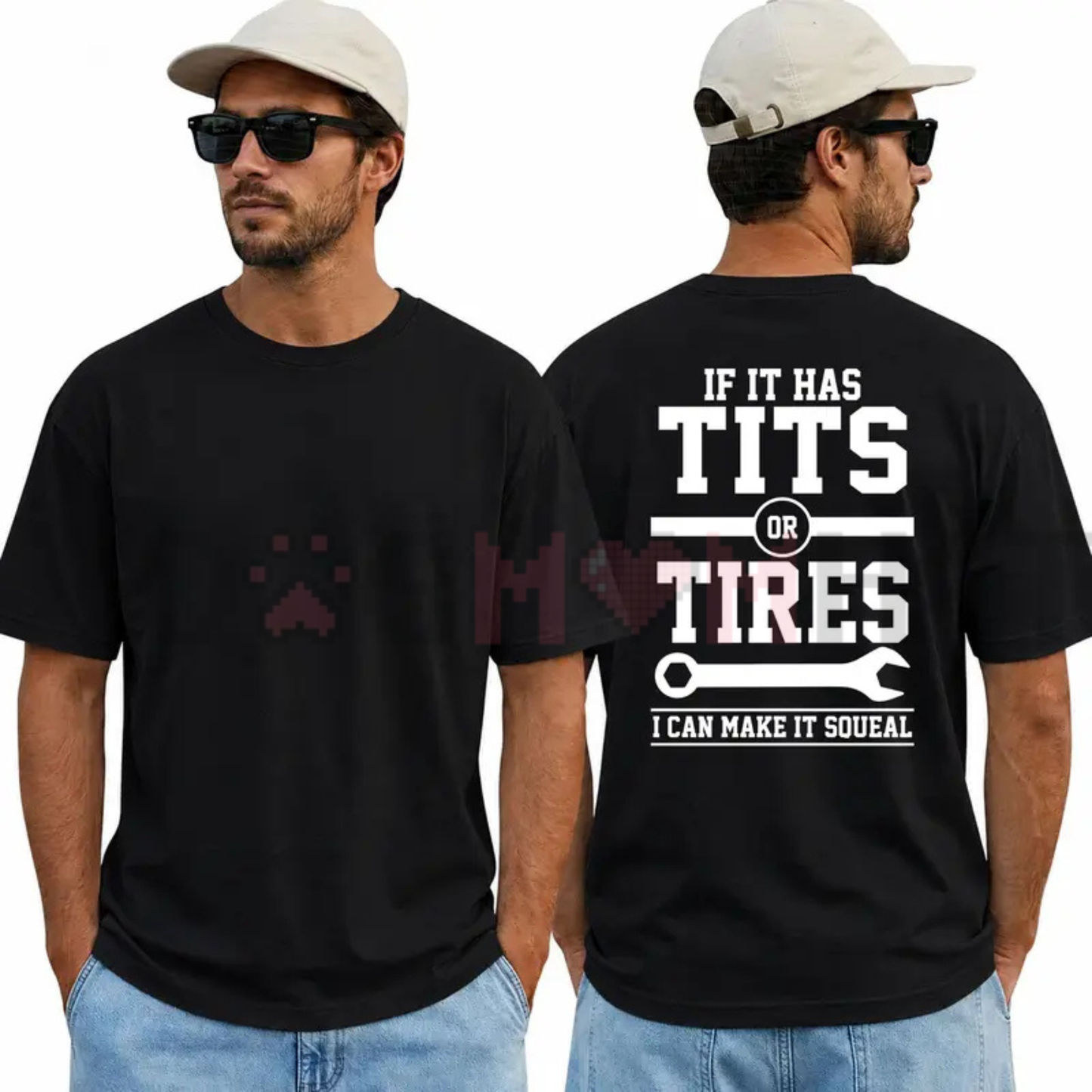 If It Has Tits Or Tires T-Shirt - Funny Mechanic Graphic Tee