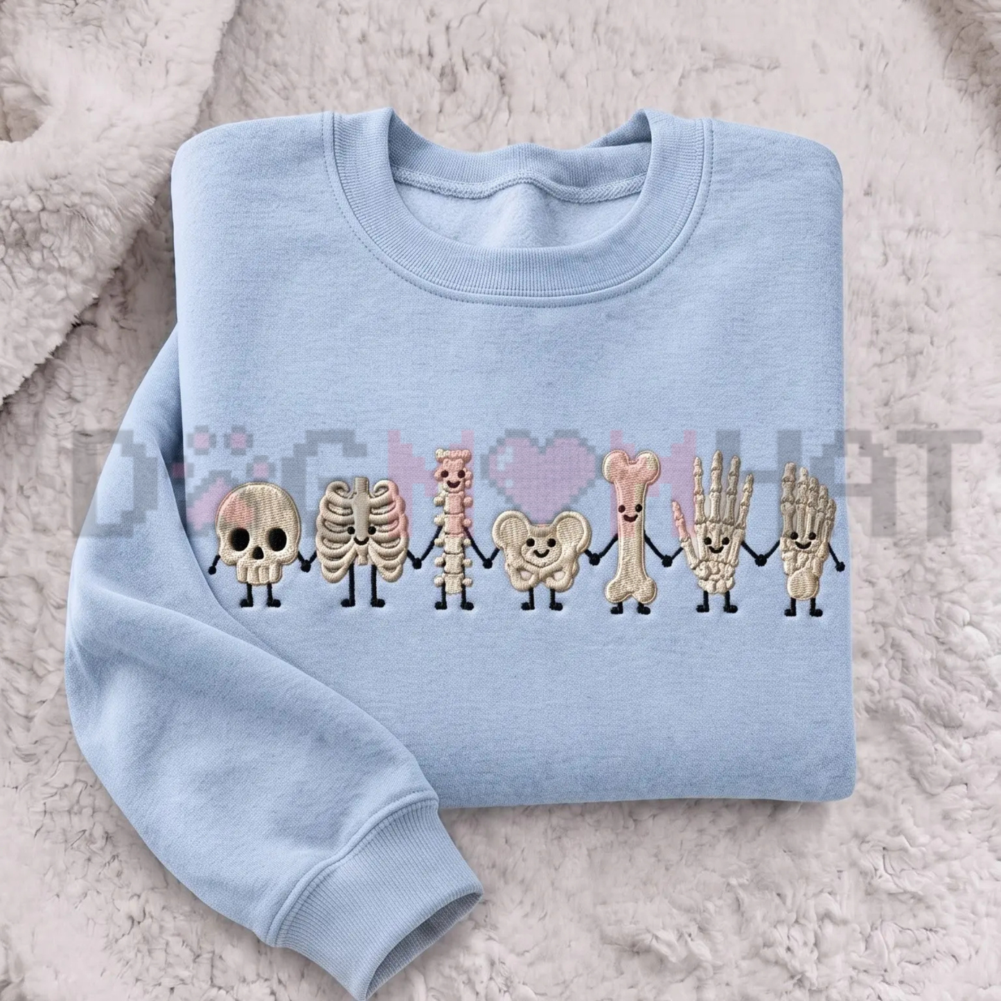 Radiology Tech Skeleton Embroidered Sweatshirt - Cute X-Ray Technologist Crewneck Pullover