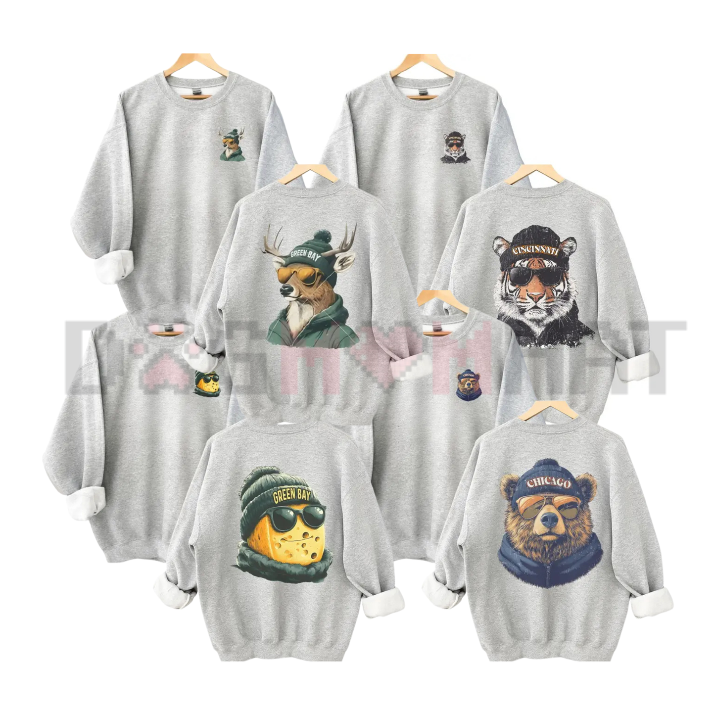Vintage Spirit Animal City Football Sweatshirt - Retro Game Day Pullover