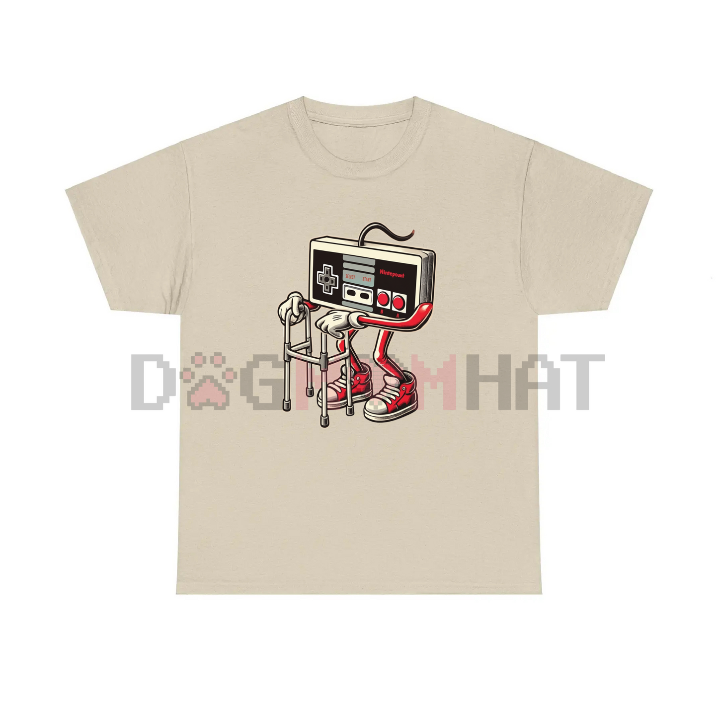 Retro Gaming Pattern T-Shirt – Fun Old Video Game Console Design, Unisex Cotton Tee