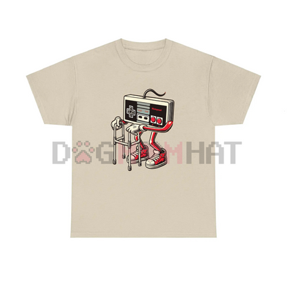 Retro Gaming Pattern T-Shirt – Fun Old Video Game Console Design, Unisex Cotton Tee