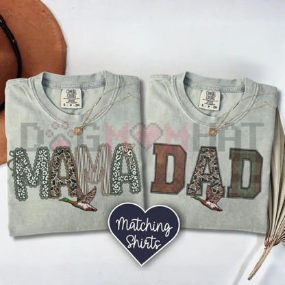 "Camo Mama & Dada" New Parents Matching Graphic T-Shirts