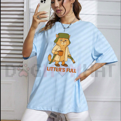 "Litter's Full" Funny Cat Lovers Christmas Tee