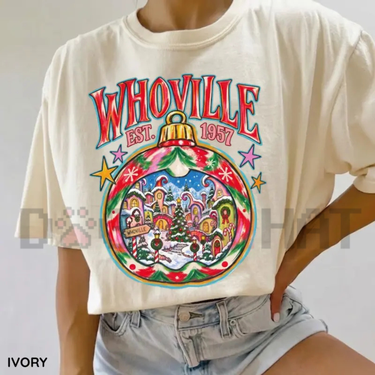 Vintage Yuletide Cast Garment-Dyed Tee – Preppy 2026 Christmas Character Shirt