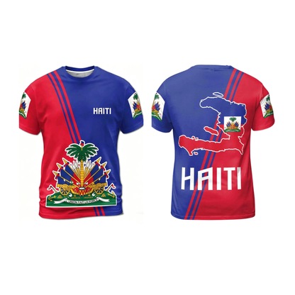 Men's Haiti Football 3D Graphic Shirt