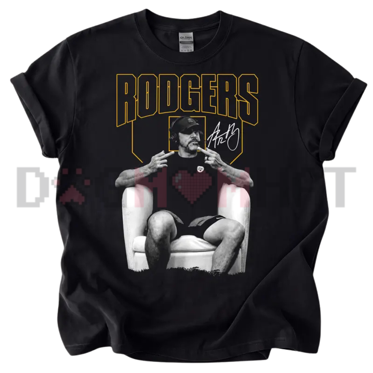 Pittsburgh Gridiron Attitude Graphic Tee - Rodgers Hand Gesture Football Fan Pure Cotton T-Shirt
