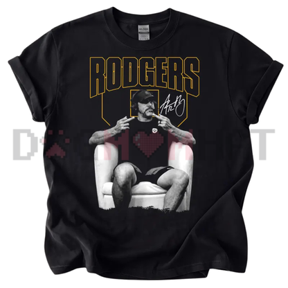 Pittsburgh Gridiron Attitude Graphic Tee - Rodgers Hand Gesture Football Fan Pure Cotton T-Shirt