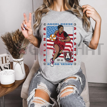 Atlanta Hoops Star American Flag Graphic T-Shirt