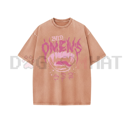 "Bad Omen" Surrealist Washed Tee