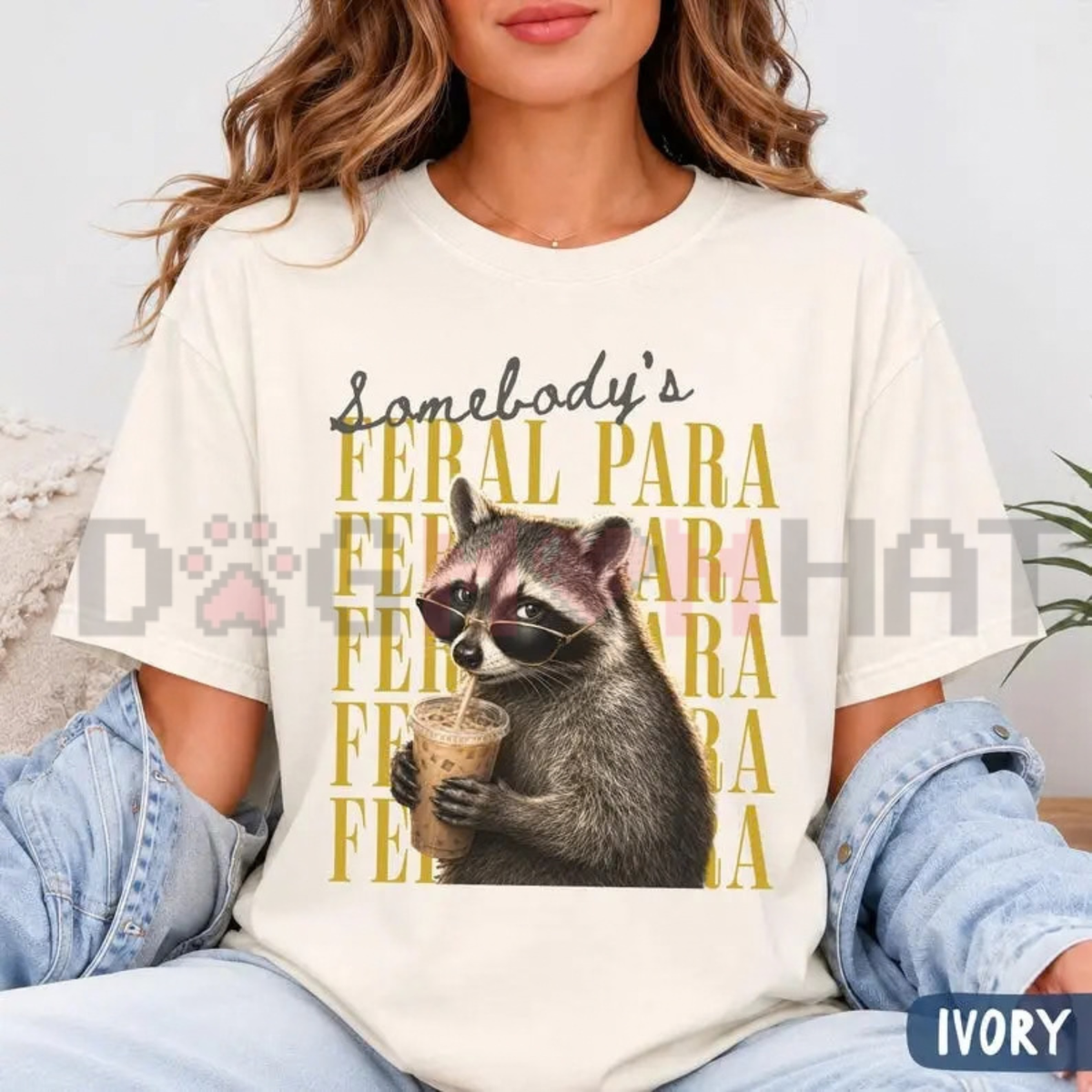Somebody's Feral Para Funny Raccoon Graphic T-Shirt