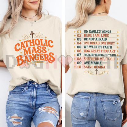 Sacred Jam Session Tee – Funny Catholic Mass Bangers Hymn Graphic Shirt