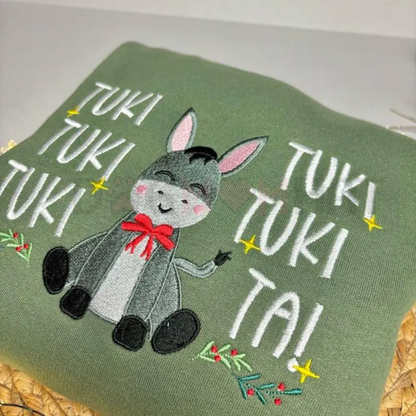 "Mi Burrito Sabanero Tuki Tuki" Embroidered Christmas Sweatshirt