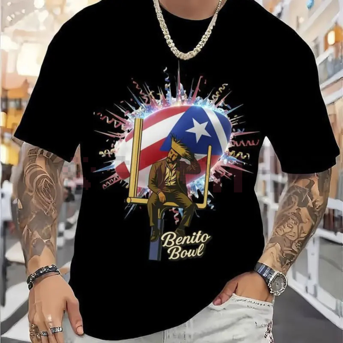 Football Helmet Star "Benito Bowl" Graphic Tee