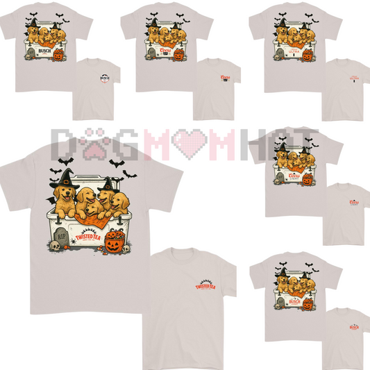 Dogs & Beer Halloween T-Shirt – Golden Retriever Funny Dog Tee, Cute & Trendy Shirt for Men & Women