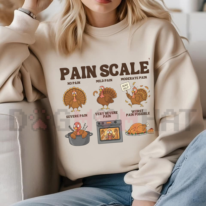 Funny Turkey Pain Scale Nurse Sweatshirt