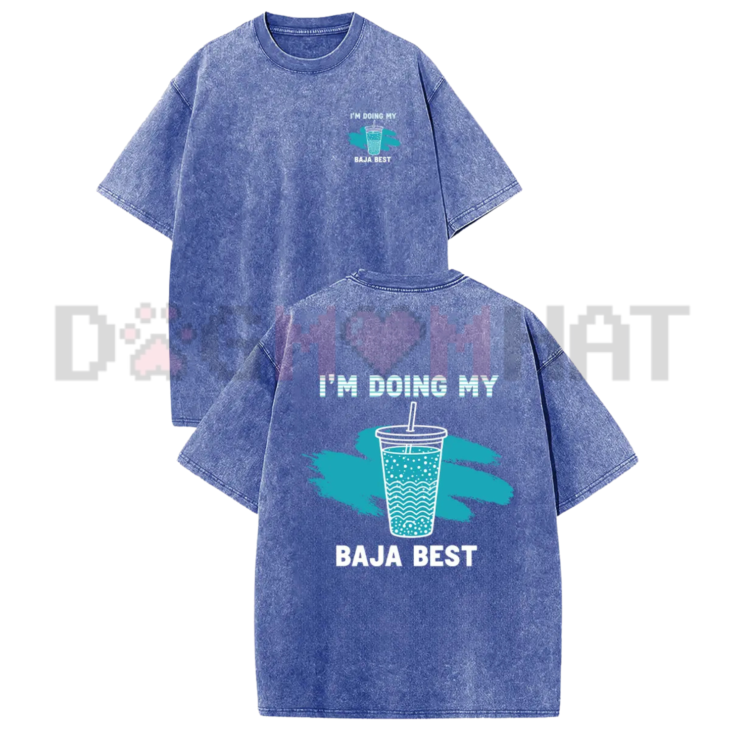 Holafish Women's Doing My Best Washed T-Shirt - Vintage Drink Graphic Tee