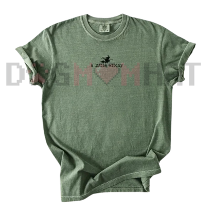 Comfort Colors® "A Little Witchy" Halloween T-Shirt - Trendy Spooky Season Aesthetic Tee