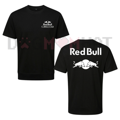 Vintage Black & White Racing Double-Sided T-Shirt